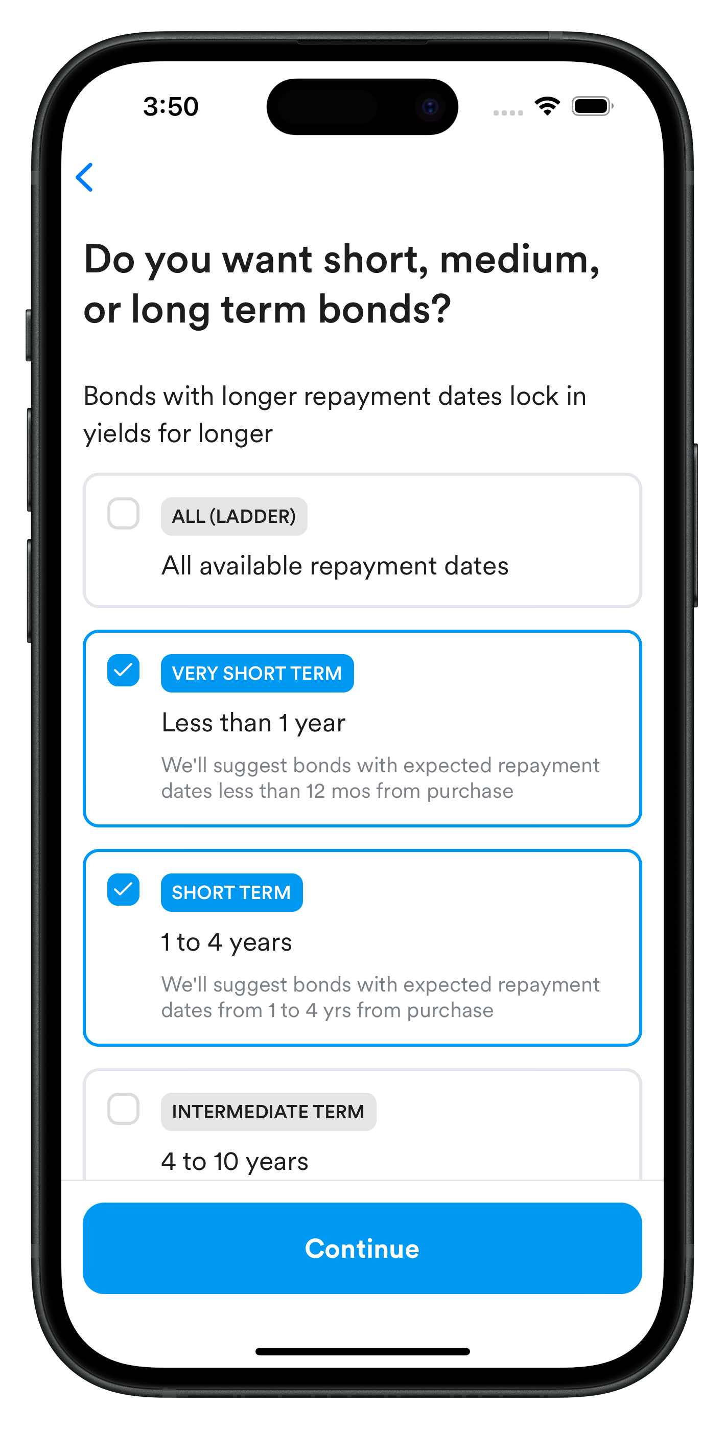 Set investment duration and cash flow needs