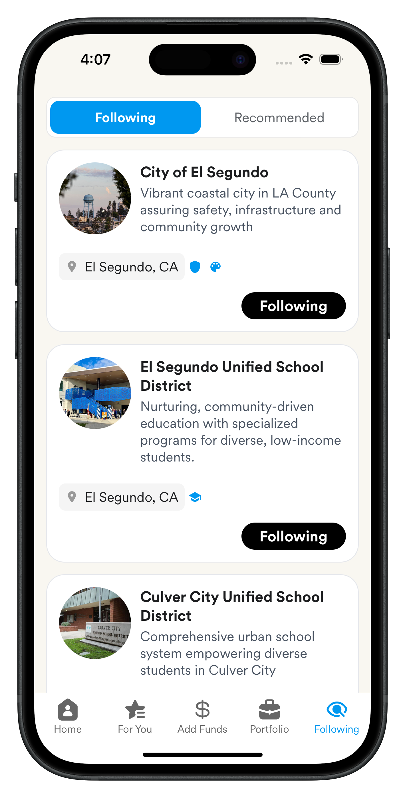 Follow suggested issuers and bond organizations